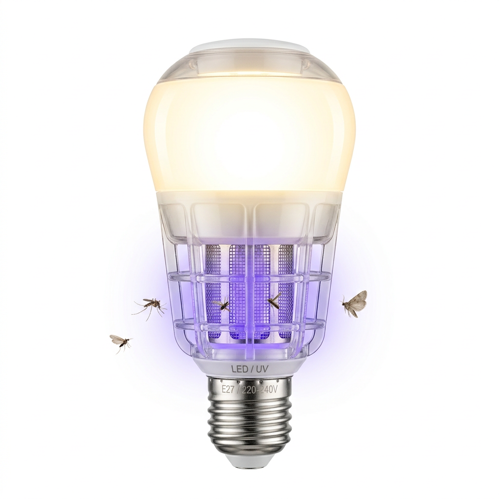 2-in-1 LED Mosquito Killer Bulb | 15W Insect Zapper Light | Silent, Odorless, Energy Saving