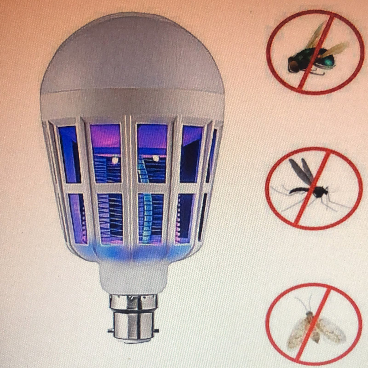 2-in-1 LED Mosquito Killer Bulb | 15W Insect Zapper Light | Silent, Odorless, Energy Saving